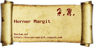 Horner Margit névjegykártya